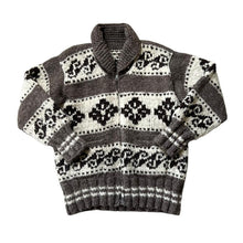 Load image into Gallery viewer, Vintage 90&#39;s Handmade Grandad Icelandic Patterned Heavyweight Knit Zip Jumper
