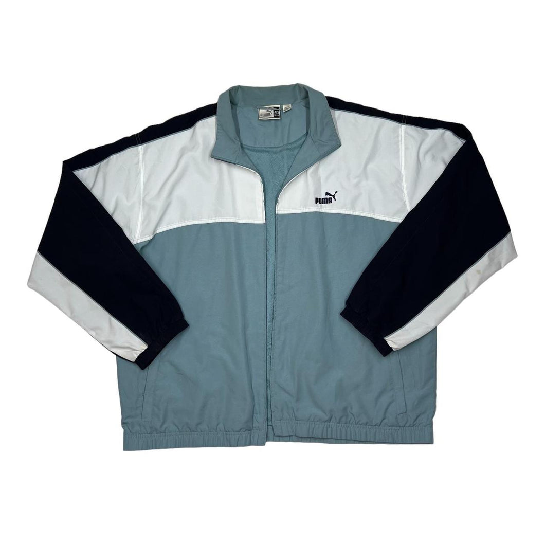 Vintage 90’s PUMA Classic Colour Block Embroidered Mini Logo Windbreaker Track Jacket