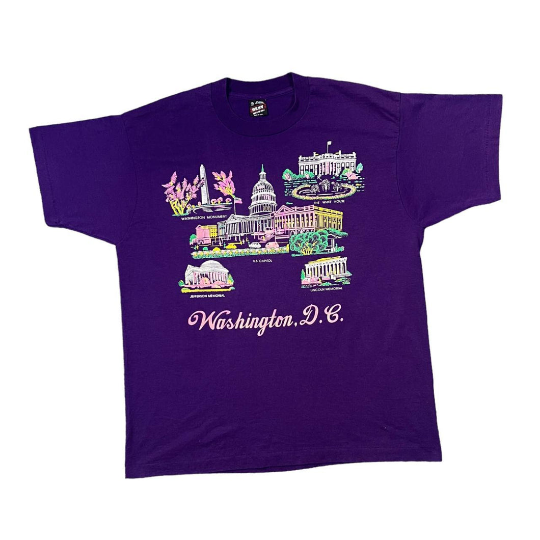 Vintage 90's WASHINGTON D.C. Landmark Souvenir Spellout Graphic Single Stitch T-Shirt