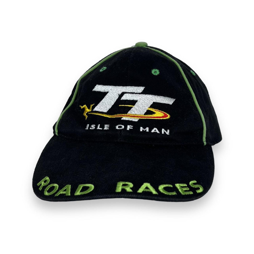 Early 00’s ISLE OF MAN TT “Road Races” Embroidered Motorsports Spellout Baseball Cap