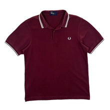 Load image into Gallery viewer, FRED PERRY &quot;Slim Fit&quot; Embroidered Mini Laurel Logo Burgundy Short Sleeve Polo Shirt
