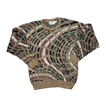 Load image into Gallery viewer, Vintage 90&#39;s LONDON FOG Made In USA Grandad Patterned Acrylic Knit Crewneck Sweater Jumper
