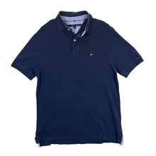 Load image into Gallery viewer, TOMMY HILFIGER Classic Embroidered Mini Logo Navy Blue Short Sleeve Polo Shirt
