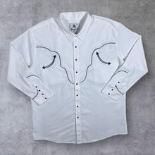Load image into Gallery viewer, Vintage Rangers Original Cowboy Western White Popper Long Sleeve Shirt
