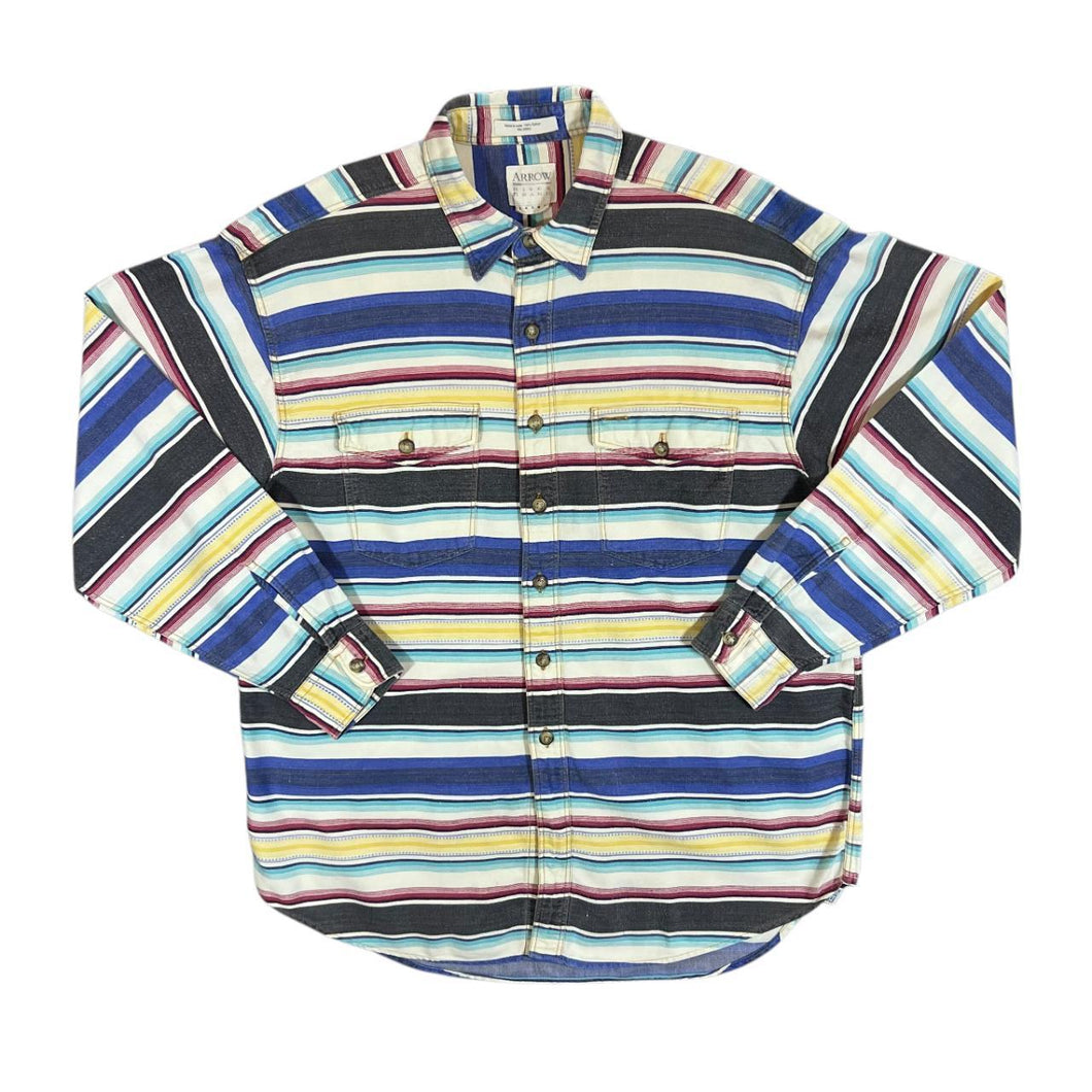 Arrow River Multi Colour Blanket Striped Long Sleeve Flannel Cotton Shirt