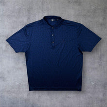 Load image into Gallery viewer, FootJoy "London Golf Club" Patterned Navy Blue Short Sleeve Polo Shirt
