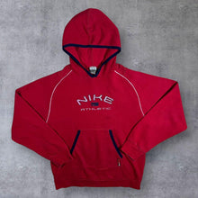 Load image into Gallery viewer, Early 00&#39;s Nike Athletic Embroidred Logo Spellout Red Pullover Hoodie
