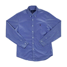 Load image into Gallery viewer, RALPH LAUREN "Slim Fit" Blue White Check Long Sleeve Button-Up Shirt
