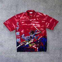 Load image into Gallery viewer, Early 00’s Ninety Anime Manga Samurai Y2K Graphic All-Over Print Polyester Shirt
