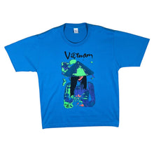 Load image into Gallery viewer, Vintage VIETNAM Souvenir Spellout Graphic Blue Short Sleeve T-Shirt
