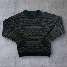 Load image into Gallery viewer, Vintage 90&#39;s Ferndale Grandad Patterned Acrylic Wool Knit Sweater Jumper
