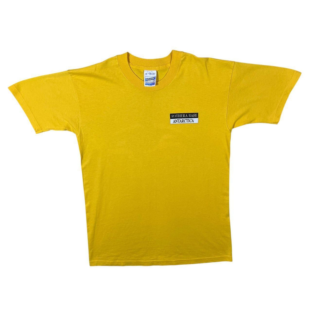 Vintage Screen Stars Rothera Base Antarctica Orca Killer Whale Souvenir Yellow T-Shirt