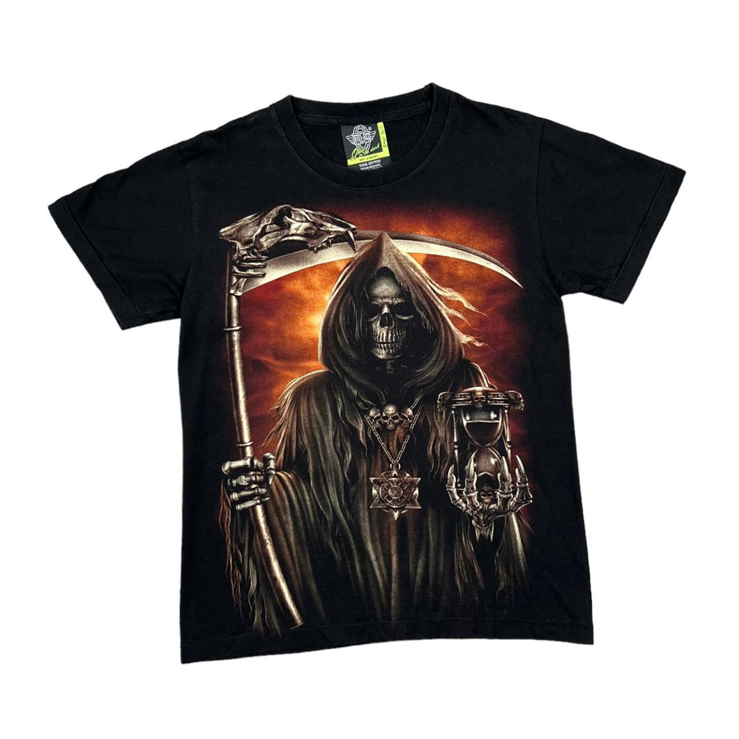 ROCK EAGLE Gothic Fantasy Horror Grim Reaper Hourglass Graphic T-Shirt