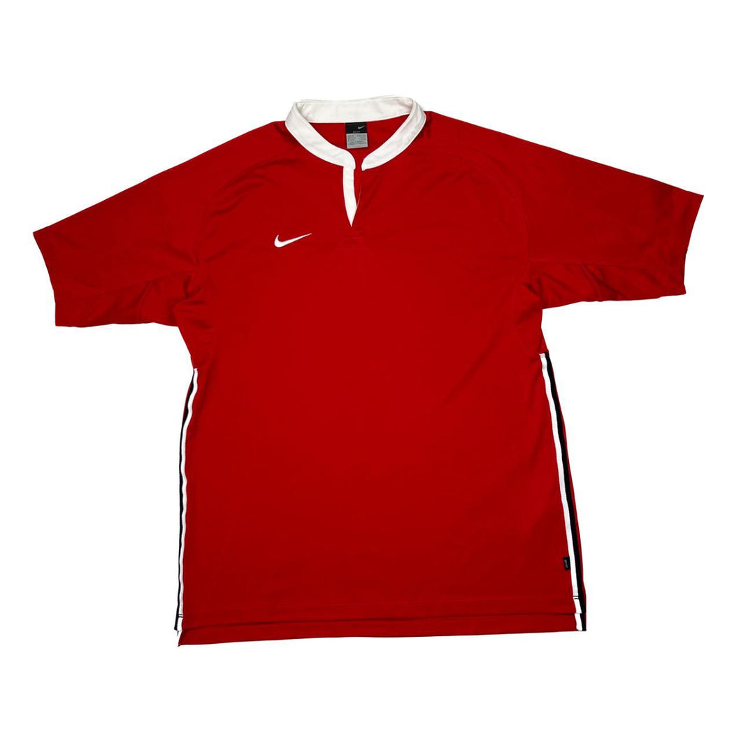 NIKE Dri-Fit Embroidered Mini Swoosh Logo Polyester Sports Rugby Jersey Shirt