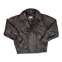 Load image into Gallery viewer, Vintage 90&#39;s CLASSIC Genuine Real Brown Leather Zip Bomber Jacket
