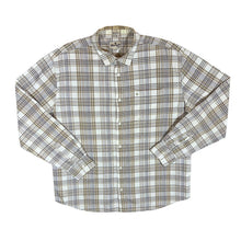 Load image into Gallery viewer, WRANGLER &quot;Casual Fit&quot; White Beige Brown Plaid Check Long Sleeve Cotton Shirt
