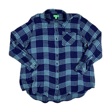 Load image into Gallery viewer, DIP Classic Navy Teal Plaid Check Long Sleeve Cotton Flannel Shirt
