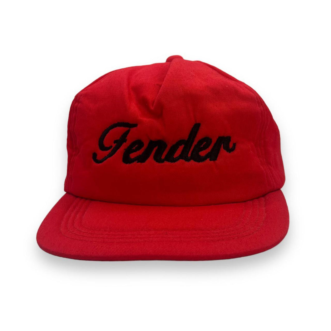 Vintage 90's FENDER Guitars Embroidered Logo Spellout Trucker Baseball Cap