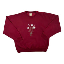 Load image into Gallery viewer, Vintage 90&#39;s OAK TREE LEISURE Embroidered Floral Wildlife Burgundy Crewneck Sweatshirt
