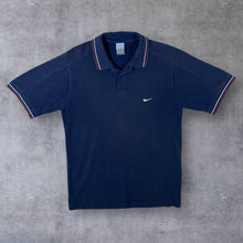 Load image into Gallery viewer, Nike Silver Tag Classic Embroidered Mini Logo Navy Blue Short Sleeve Polo Shirt
