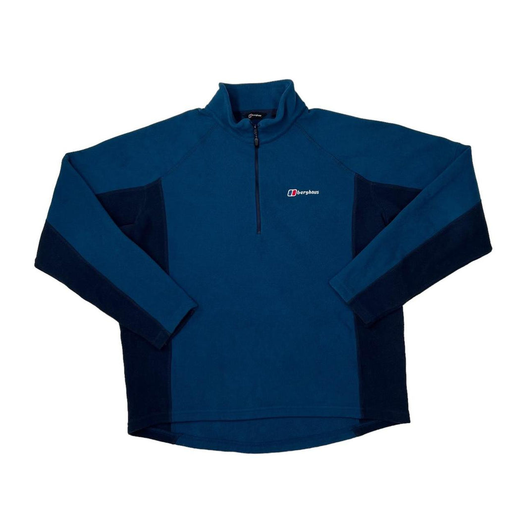 BERGHAUS Classic Colour Block Embroidered Mini Logo 1/2 Zip Pullover Fleece Sweatshirt
