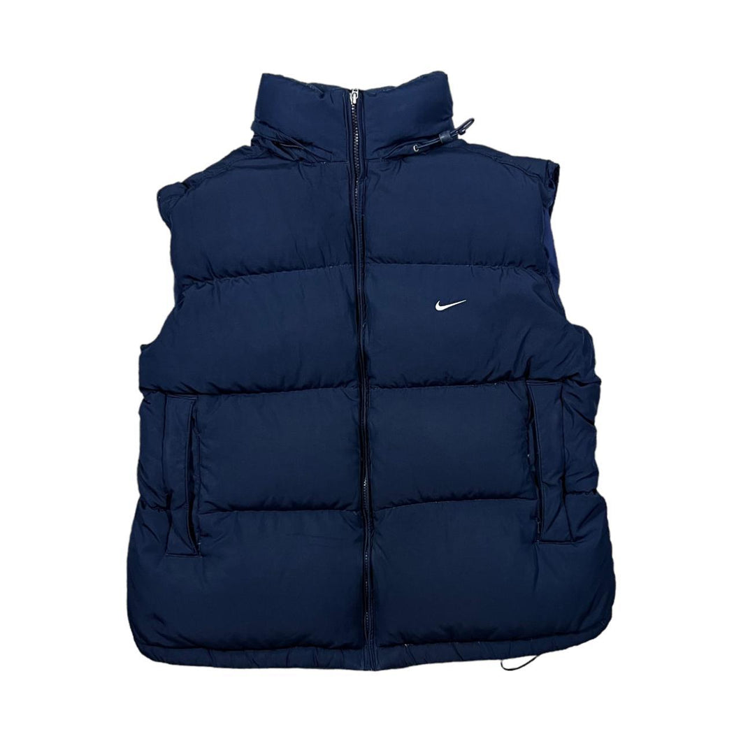 Early 00's NIKE Mini Logo Duck Down Feather Fill Padded Puffer Gilet