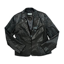 Load image into Gallery viewer, Vintage WALLIS Genuine Real Black Leather Blazer Jacket
