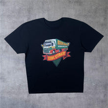 Load image into Gallery viewer, Eddie Stobart “International Logistics” Truck Lorry Spellout Graphic Black T-Shirt
