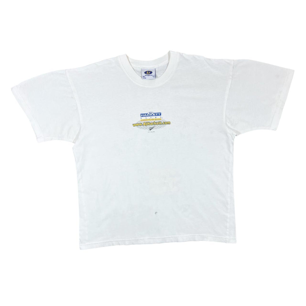 Early 00's BUNGY THRILLOGY New Zealand Souvenir Spellout Graphic White T-Shirt