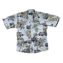 Load image into Gallery viewer, Vintage SHENMA Hawaiian Tropical Palm Car Patterned Short Sleeve Polyester Shirt
