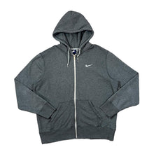 Load image into Gallery viewer, NIKE Classic Basic Embroidered Mini Swoosh Logo Grey Zip Hoodie
