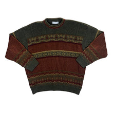 Load image into Gallery viewer, Vintage 90&#39;s ST MICHAEL Marks &amp; Spencer Grandad Patterned Alpaca Acrylic Wool Knit Sweater Jumper
