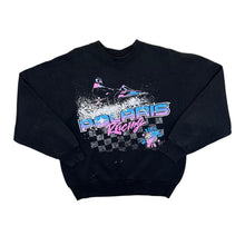 Load image into Gallery viewer, Vintage 90&#39;s Polaris Racing Snowmobiling Spellout Graphic Black Crewneck Sweatshirt
