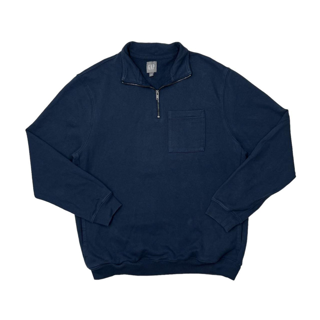 Early 00's GAP Classic Basic Essential Pocket 1/4 Zip Pullover Sweatshirt