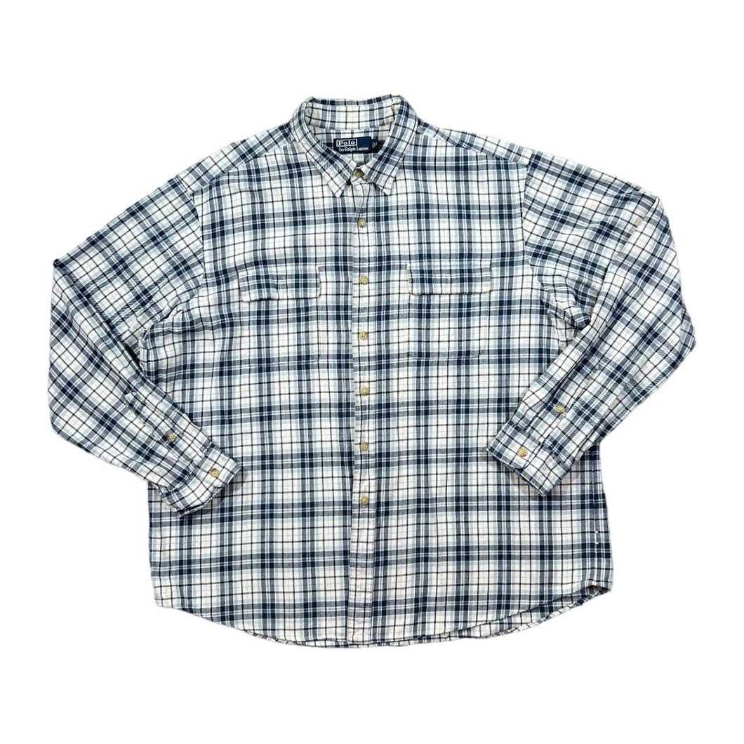 Early 00's POLO RALPH LAUREN Classic Plaid Check Long Sleeve Flannel Cotton Shirt