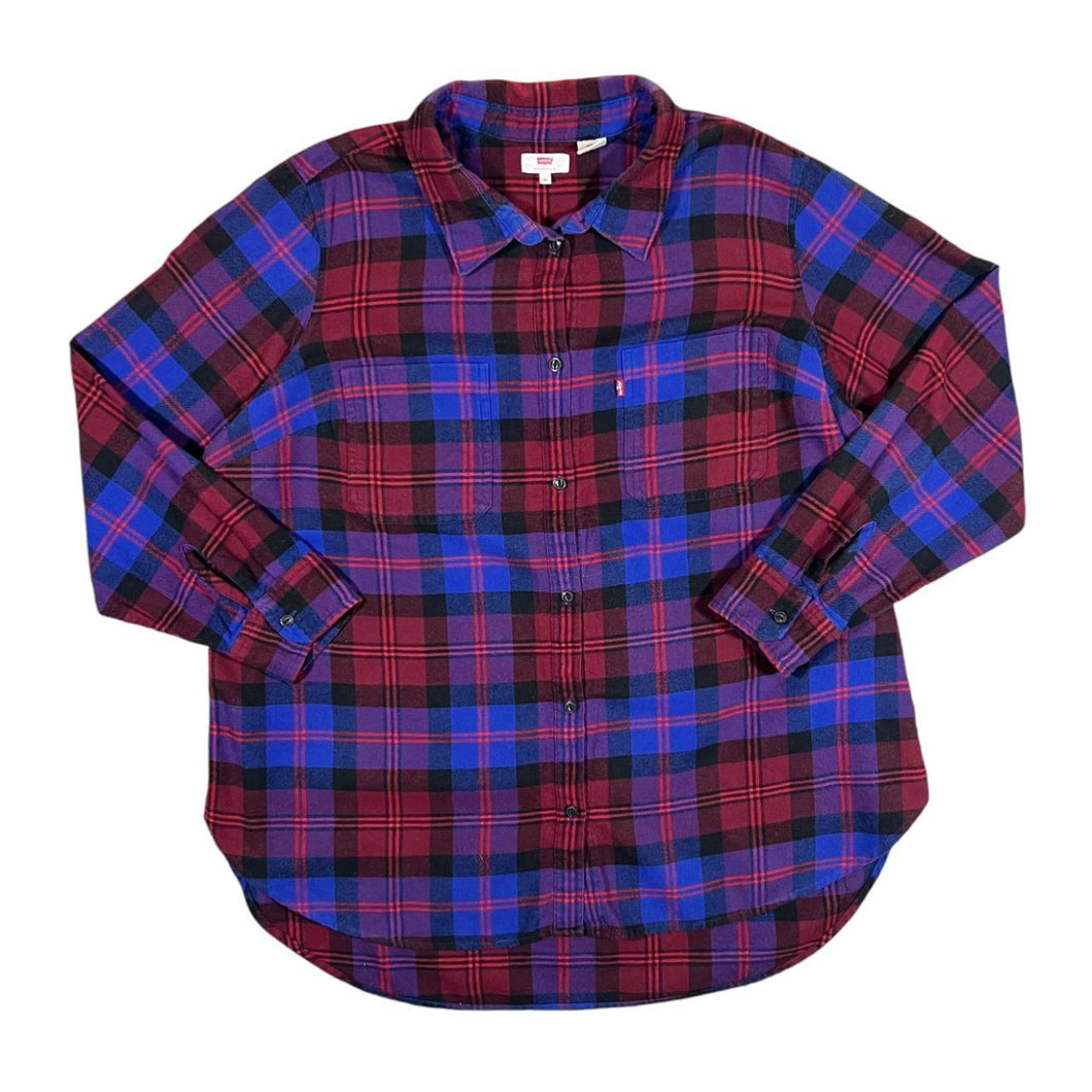 LEVI'S Lumberjack Plaid Check Long Sleeve Cotton Flannel Shirt