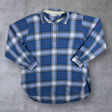 Load image into Gallery viewer, Uniqlo x JW Anderson Blue Plaid Check 1/2 Button Long Sleeve Flannel Shirt

