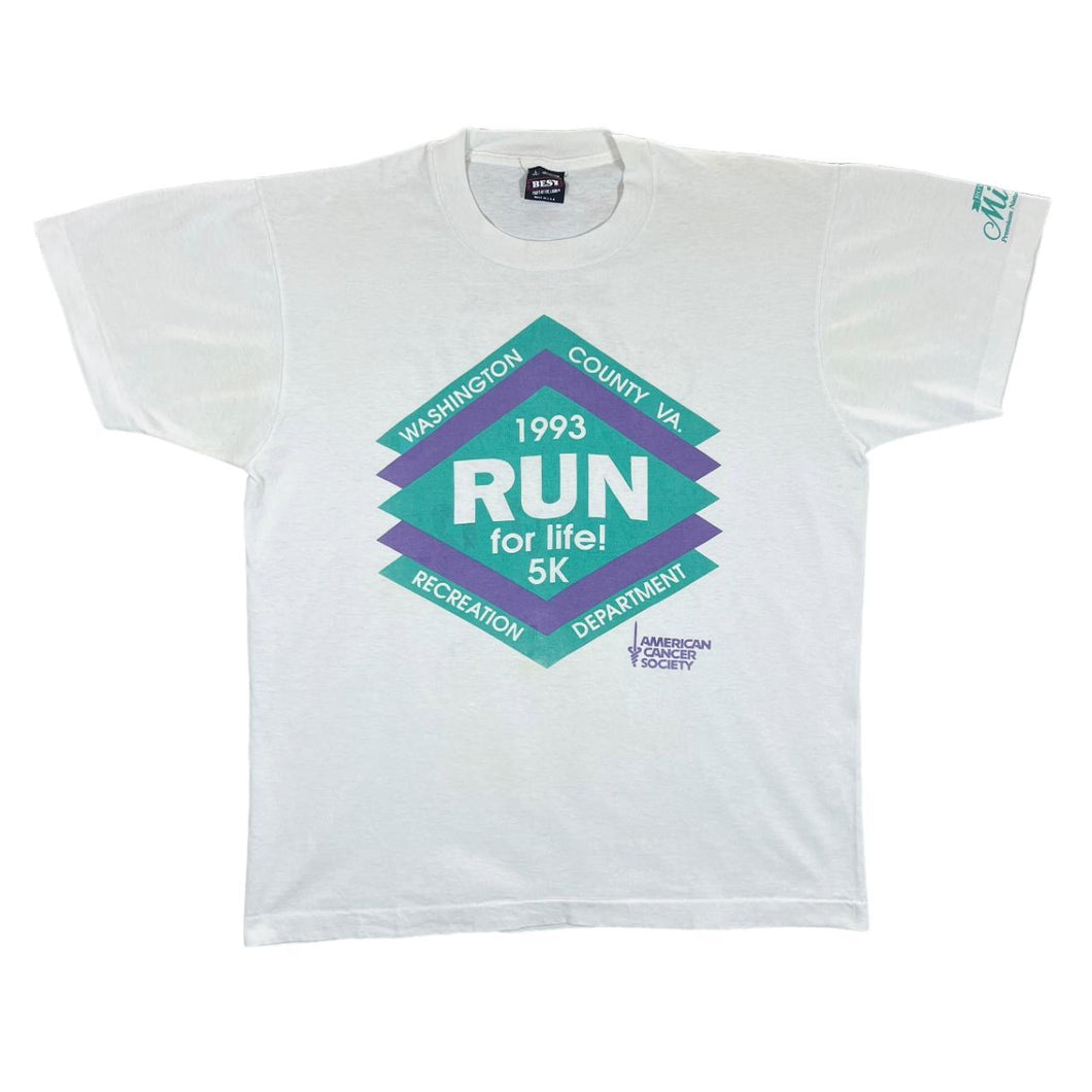 Vintage WASHINGTON COUNTY 5K RUN (1993) Souvenir Graphic Single Stitch T-Shirt