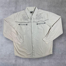 Load image into Gallery viewer, Atlas For Men Cowboy Western Beige Cotton Popper Button Long Sleeve Shirt
