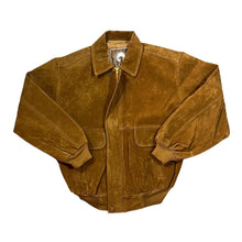 Load image into Gallery viewer, Vintage 90&#39;s GA MADE IN ITALY Faux Suede Leather Tan Brown Bomber Jacket
