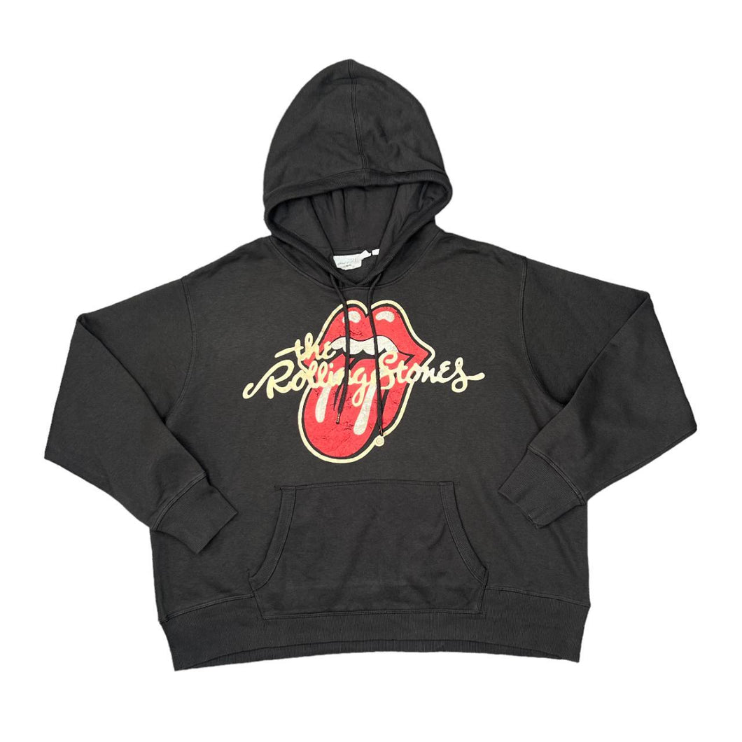 H&M x THE ROLLING STONES Classic Logo Spellout Rock Band Music Pullover Hoodie