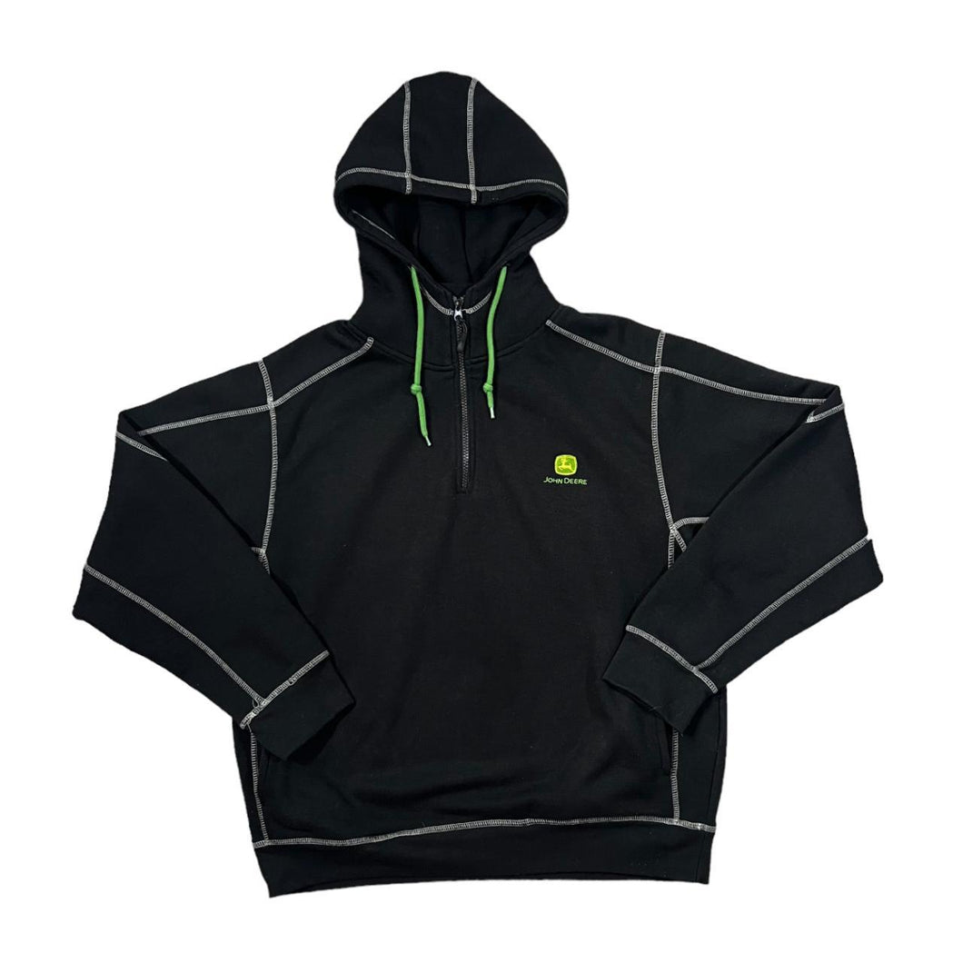 JOHN DEERE Classic Embroidered Mini Logo 1/4 Zip Pullover Hoodie