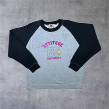 Load image into Gallery viewer, Early 00’s Looney Tunes “Attitude University” Tweety Y2K Embroidered Raglan Sweatshirt
