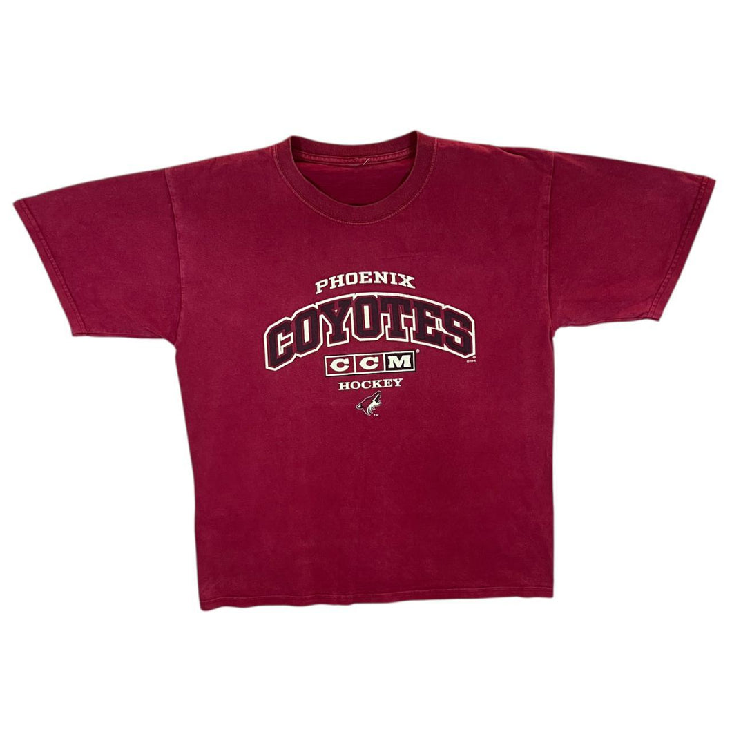 Early 00's CCM Hockey NHL Phoenix Coyotes Ice Hockey Logo Graphic T-Shirt