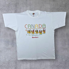 Load image into Gallery viewer, Vintage Canada "Quebec" Spellout Souvenir Graphic White T-Shirt
