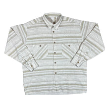 Load image into Gallery viewer, Vintage 90&#39;s Cream Beige Multi Striped Long Sleeve Flannel Shirt
