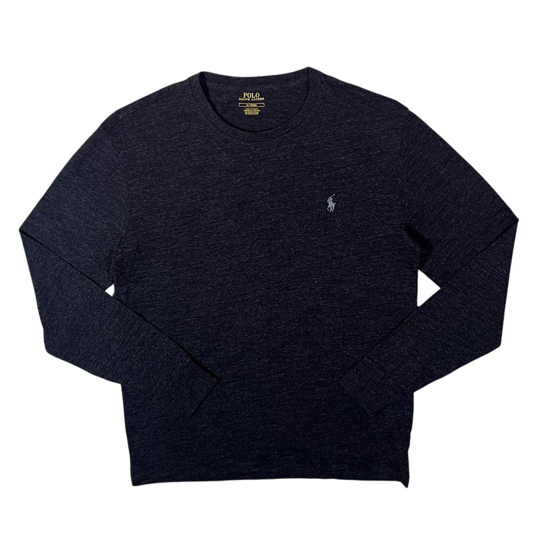 Polo Ralph Lauren Mini Logo Dark Grey Long Sleeve Cotton T-Shirt