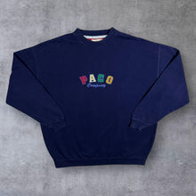 Load image into Gallery viewer, Vintage Paco Company Embroidered Logo Spellout Navy Blue Crewneck Sweatshirt
