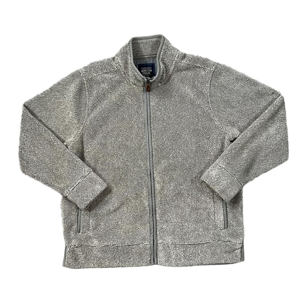 BOSTON CREW Classic Grey Soft Touch Sherpa Zip Fleece Sweatshirt Jacket