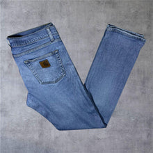 Load image into Gallery viewer, Carhartt WIP "Rebellion Pant" Blue Denim Slim Tapered Fit Jeans
